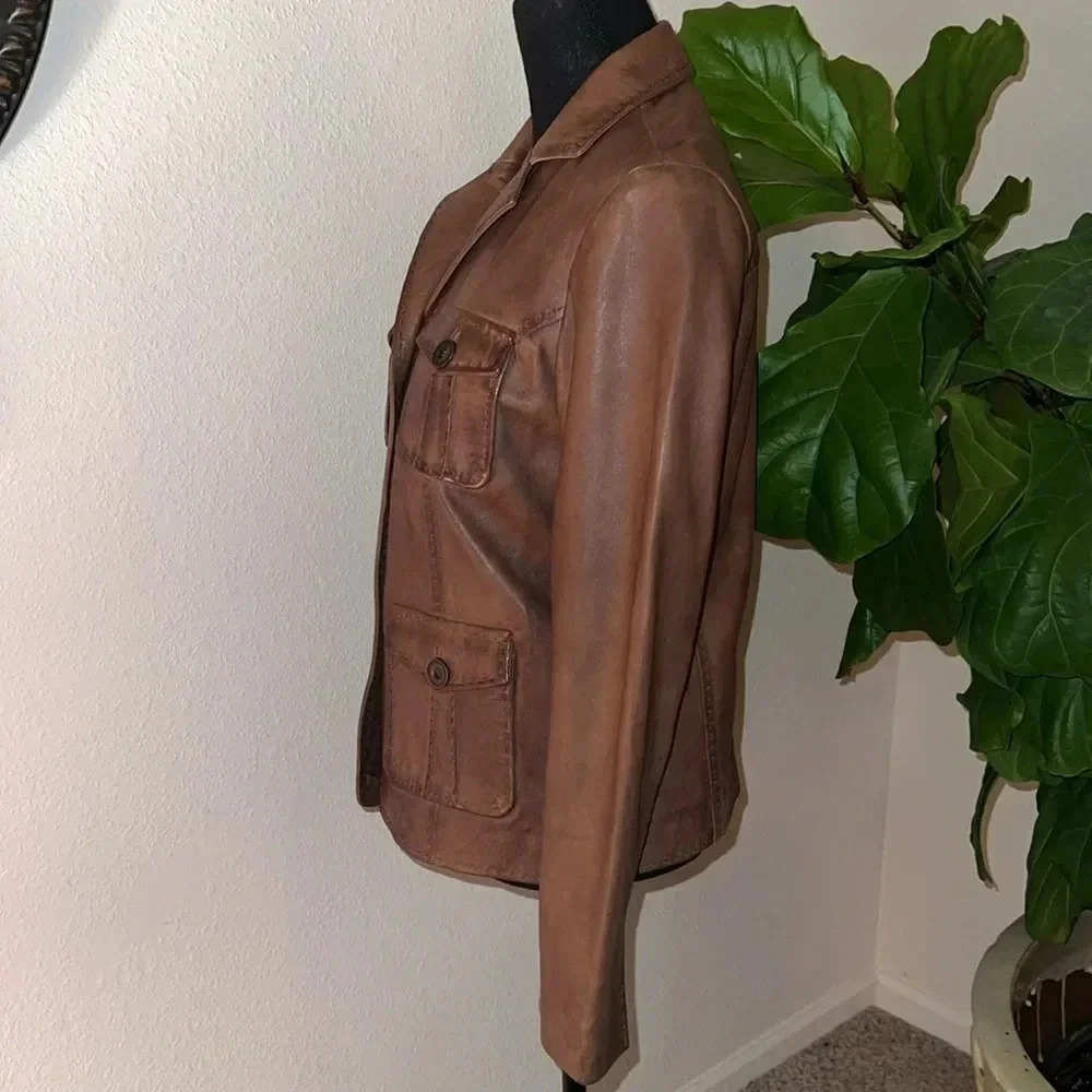 Sundance Tan Leather Blazer - Picture 6 of 14